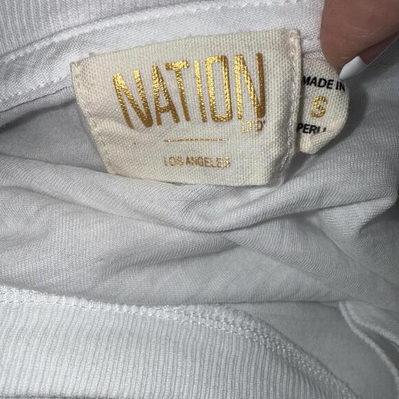 Anthropologie Nation LTD Puff Sleeve Quiet Luxury Minimalist Cotton Blouse Small - Picture 3 of 14